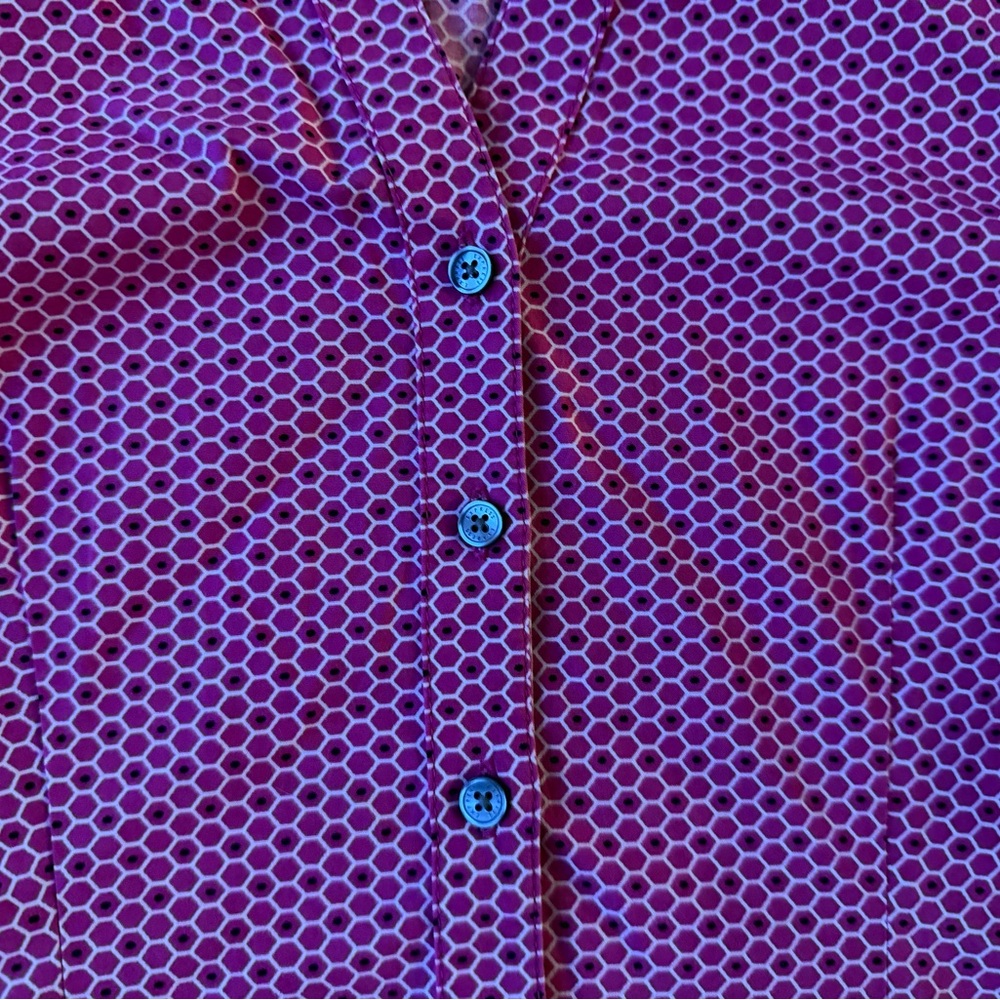 Express Design Studio Pink Patterned Blouse - image 5